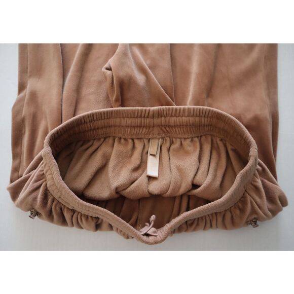 SKIMS Women's Sz Small Sienna Brown/Tan Velour Wide Leg Track Pants - Picture 3 of 9
